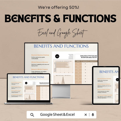 Employee Attrition and Retention Analysis HR Template | Excel & Google Sheets Workforce Dashboard | HR Analytics Spreadsheet