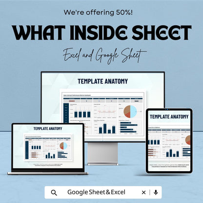 Sales Contract Performance Metrics Dashboard | Excel and Google Sheet Template for Tracking Contracts & Client Metrics | Real-Time Updates