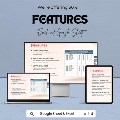 Startup Annual Leave Management System Template | Excel & Google Sheets | Employee Leave Tracker | HR Leave Planner | Digital Download