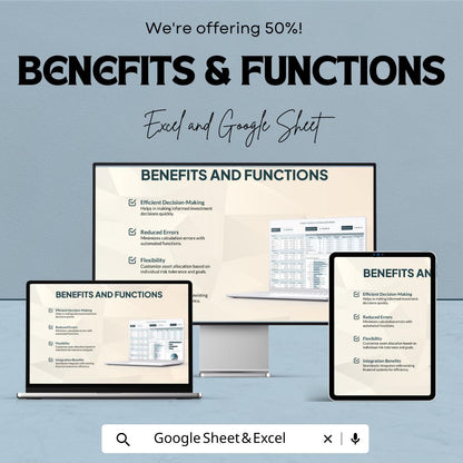 Finance Portfolio Optimization Model Template | Investment Tracker | Asset Allocation Tool | Portfolio Analysis Spreadsheet
