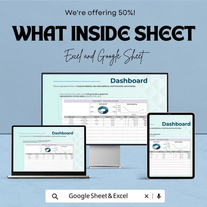 Salary Calculator Template | Payroll Calculator Spreadsheet | Employee Salary Sheet | Monthly Salary Tracker | Payroll Management Template