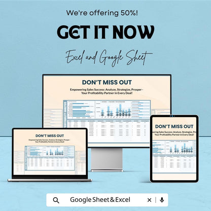 Sales Deal Profitability Analysis Template | Deal Margin Calculator | Sales Performance Dashboard | Profit Analysis Spreadsheet