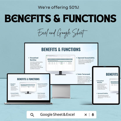 Sales Presentation Approval Log Template | Sales Approval Tracker | Presentation Workflow Manager | Excel & Google Sheets