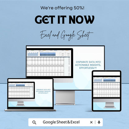 Financial Data Consolidation Sheet | Excel and Google Sheet Template | Budget Tracking, Financial Reporting & Data Analysis