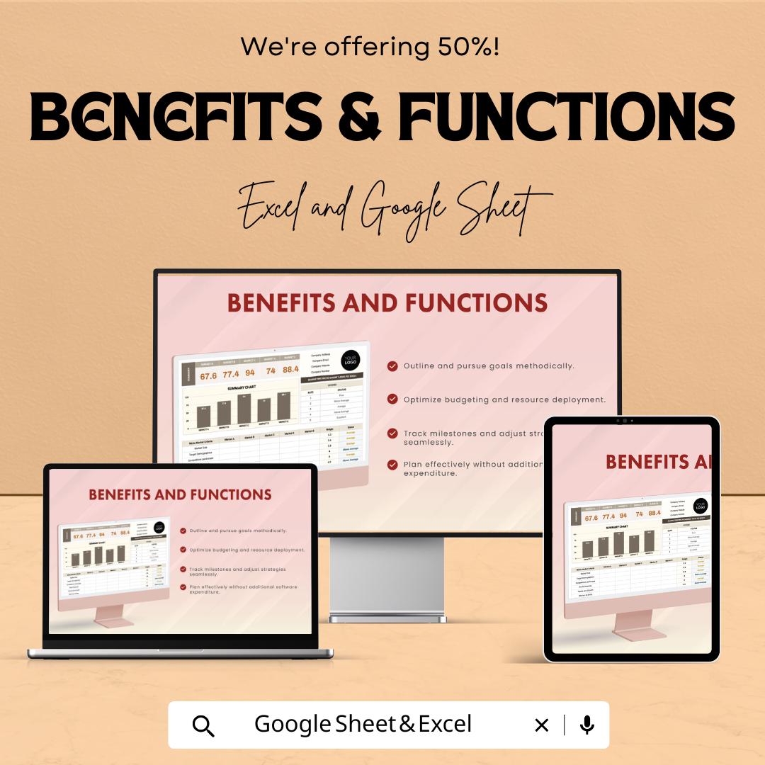 Marketing Niche Market Analysis Sheet | Excel and Google Sheets Template for Market Research | Track Business Performance | 50% Off