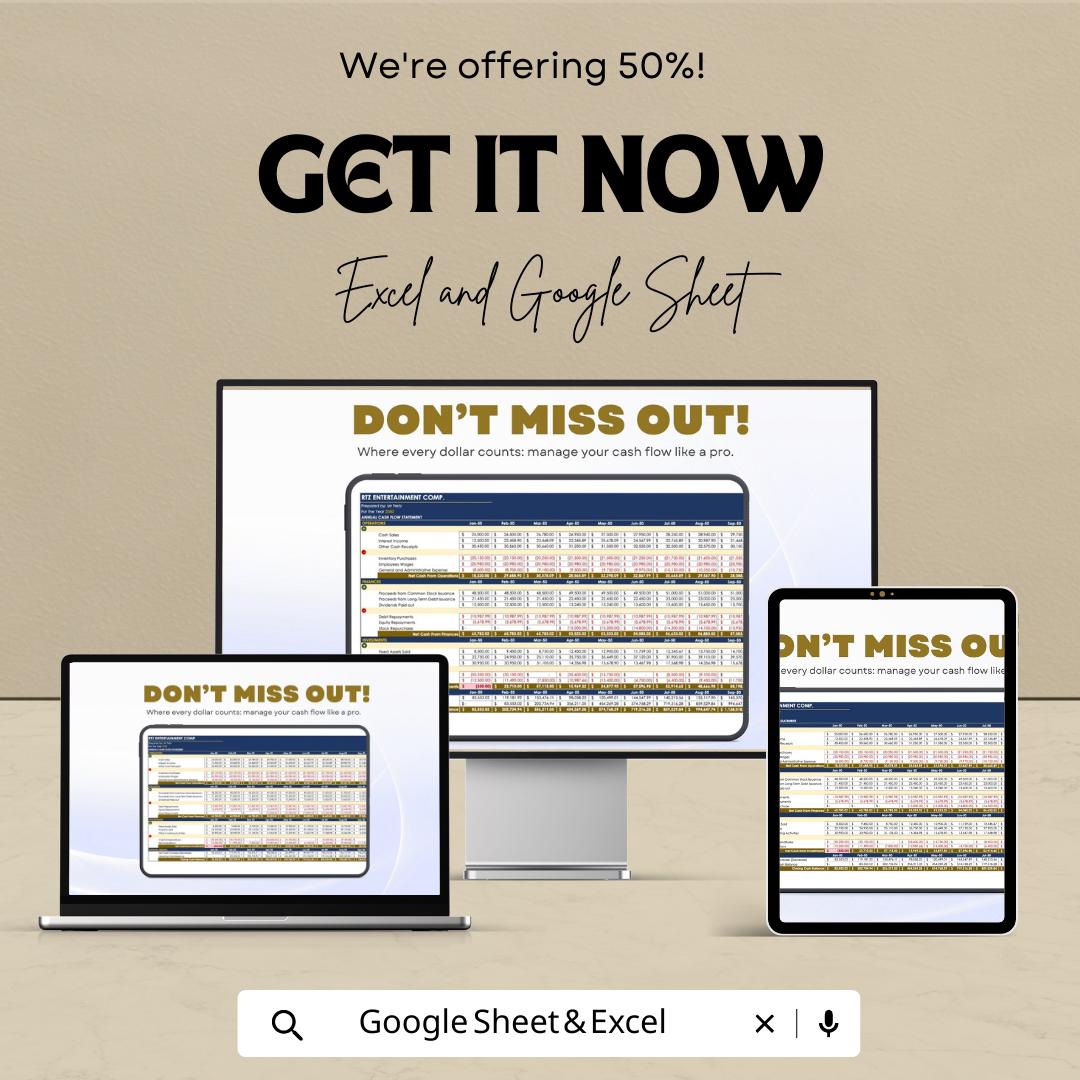 Simple Cash Flow Template Excel & Google Sheets, Monthly Cash Flow Tracker, Small Business Budget Spreadsheet, Income Expense Tracker