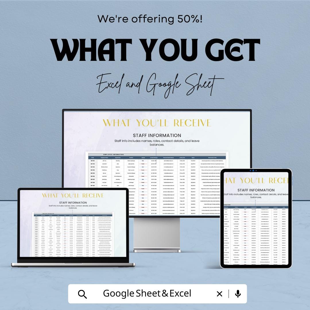 Administration Time Off Request Tracker Template | PTO Tracker Spreadsheet | Employee Leave Management | Excel & Google Sheets