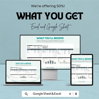 Startup Budget Sheet | Excel & Google Sheets | Startup Financial Planner | Business Budget Template | Small Business Finance Spreadsheet
