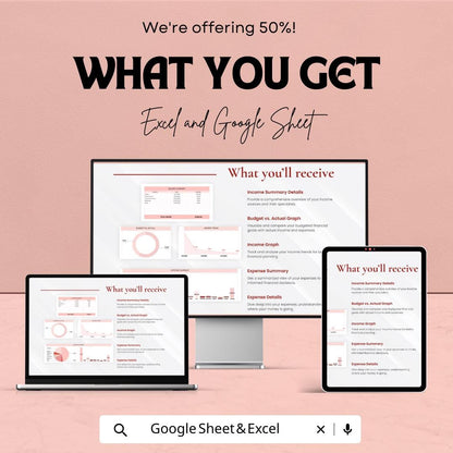 Financial Planner Template | Monthly Budget Spreadsheet | Income Expense Tracker | Personal Finance Sheet