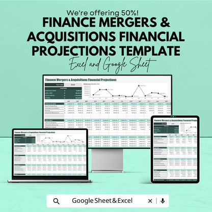 Finance Mergers & Acquisitions Financial Projections Template | MandA Forecast Model | Acquisition Analysis | Financial Projection Template