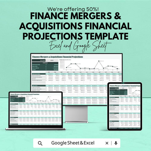 Finance Mergers & Acquisitions Financial Projections Template | MandA Forecast Model | Acquisition Analysis | Financial Projection Template