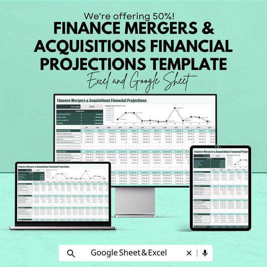 Finance Mergers & Acquisitions Financial Projections Template | MandA Forecast Model | Acquisition Analysis | Financial Projection Template