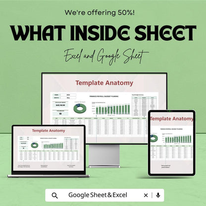 Finance Payroll Budget Planning Sheet - Google Sheet Template | Budget Planner for Payroll Expenses | Automated Financial Management Tool