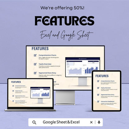 Sales Yearly Summary Template | Annual Sales Report | Yearly Sales Tracker | Revenue Summary Spreadsheet | Excel & Google Sheets