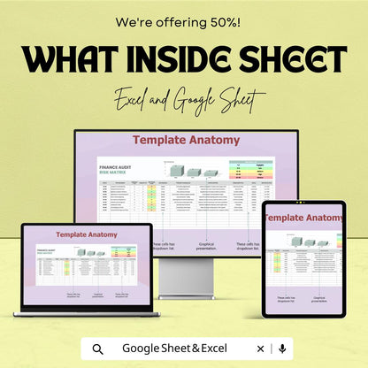 Finance Audit Risk Matrix Template | Audit Risk Evaluation Chart | Internal Control Risk Register | Risk Scoring Spreadsheet