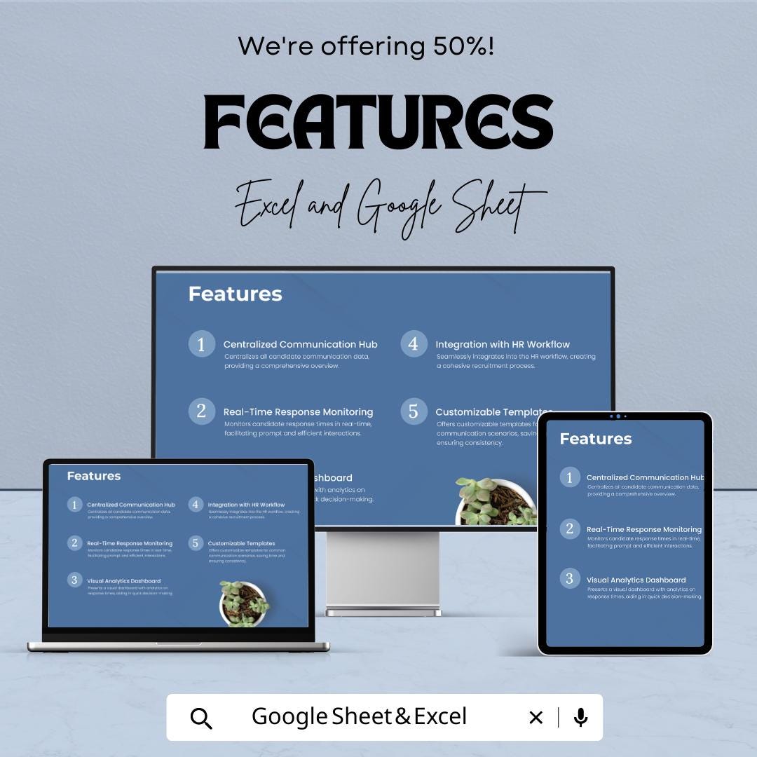 Candidate Response Time Tracker HR Template Excel & Google Sheets | Recruitment Response Tracker | Hiring Process Spreadsheet