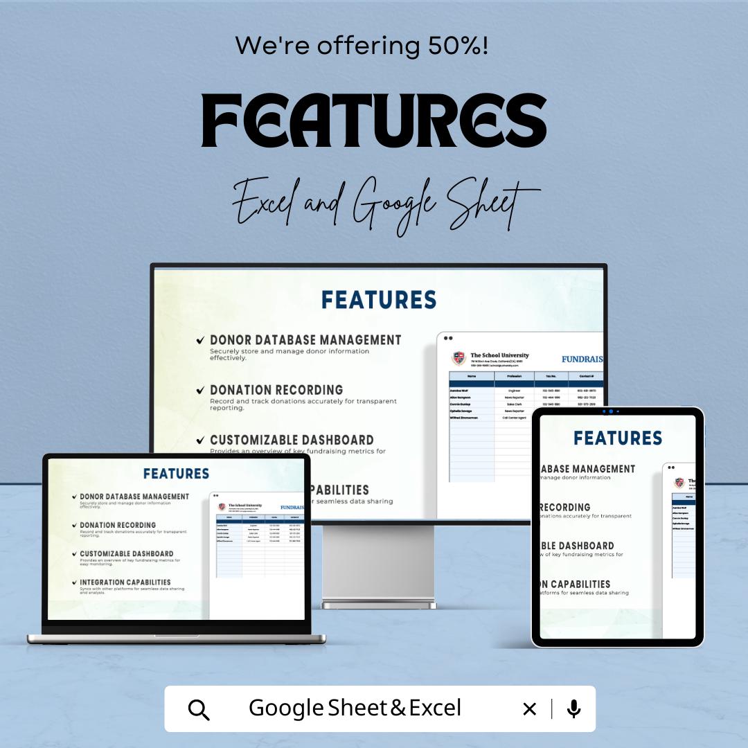 Fundraising Tracker Template | Donation Tracker  | Donor Database Spreadsheet | Nonprofit Fundraiser Planner | Charity Tracker