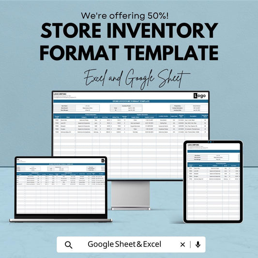 Store Inventory Format Template | Retail Stock Management Spreadsheet | Excel & Google Sheets Inventory Tracker | Small Business Stock Log