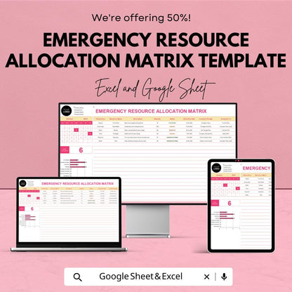 Emergency Resource Allocation Matrix Template | Emergency Planning, Resource Management & Crisis Response Spreadsheet