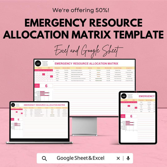 Emergency Resource Allocation Matrix Template | Emergency Planning, Resource Management & Crisis Response Spreadsheet