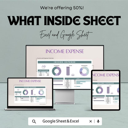 Income Expense Tracker Spreadsheet, Budget Template, Monthly Finance Planner, Cash Flow Tracker,  Small Business Finance