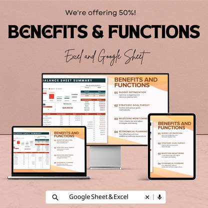 Finance Accounts Balancing Tool Template |  Balance Sheet Summary Template | Accounting Tracker | Financial Management Spreadsheet