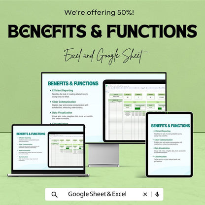 Task Report Template | Task Tracker Spreadsheet | Project Report Template | Task Management Sheet | Excel & Google Sheets | Work Progress