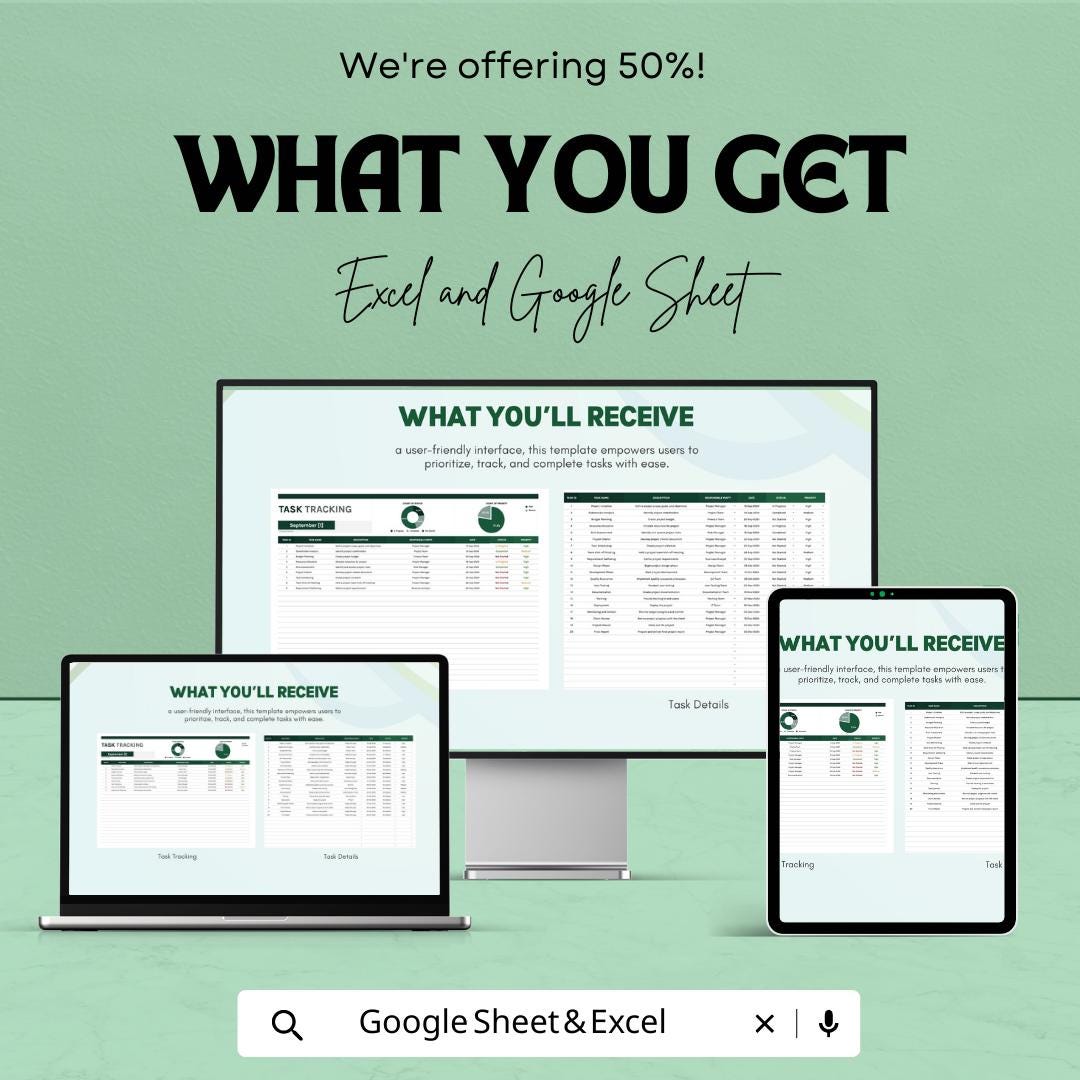 Task Tracking Template, Project Task Manager, To-Do List Spreadsheet, Team Task Organizer, Excel & Google Sheets Planner, Workflow Tracker