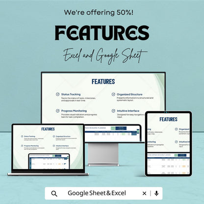 Advertising Campaign Resource Planning Template  | Marketing Campaign Planner | Project Timeline Tracker | Campaign Management Sheet