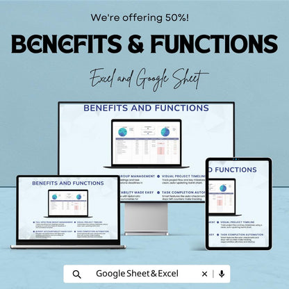 Group Assignment Template | Student Project Tracker | Task Planner Spreadsheet | Gantt Chart & Budget Tracker | Team Project Dashboard