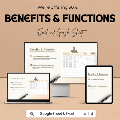 Business Expense Tracker Template, Monthly Expense Spreadsheet, Small Business Budget, Google Sheets & Excel Expense Log