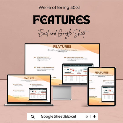 Finance Accounts Balancing Tool Template | Balance Sheet Summary Template | Accounting Tracker | Financial Management Spreadsheet