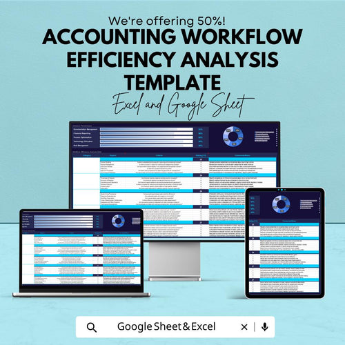 Accounting Workflow Efficiency Analysis Template | Process Evaluation Tool | Accounting Process Assessment | Workflow Optimization Template