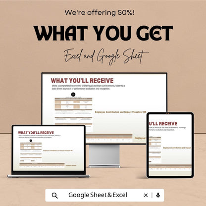 Employee Performance Tracker | HR Dashboard Template | Employee Contribution Tracker | KPI Tracker Excel | HR Analytics Tool