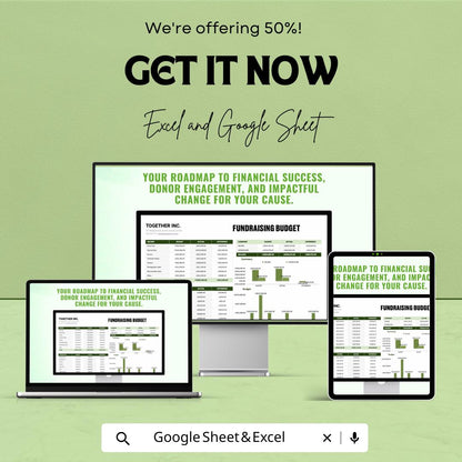 Fundraising Budget Template | Excel & Google Sheets | Nonprofit Budget Planner | Donation and Expense Tracker