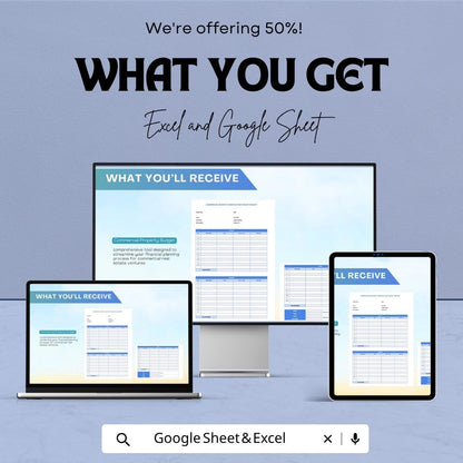 Commercial Property Budget Template | Real Estate Budget Spreadsheet | Construction Project Cost Tracker | Excel & Google Sheets