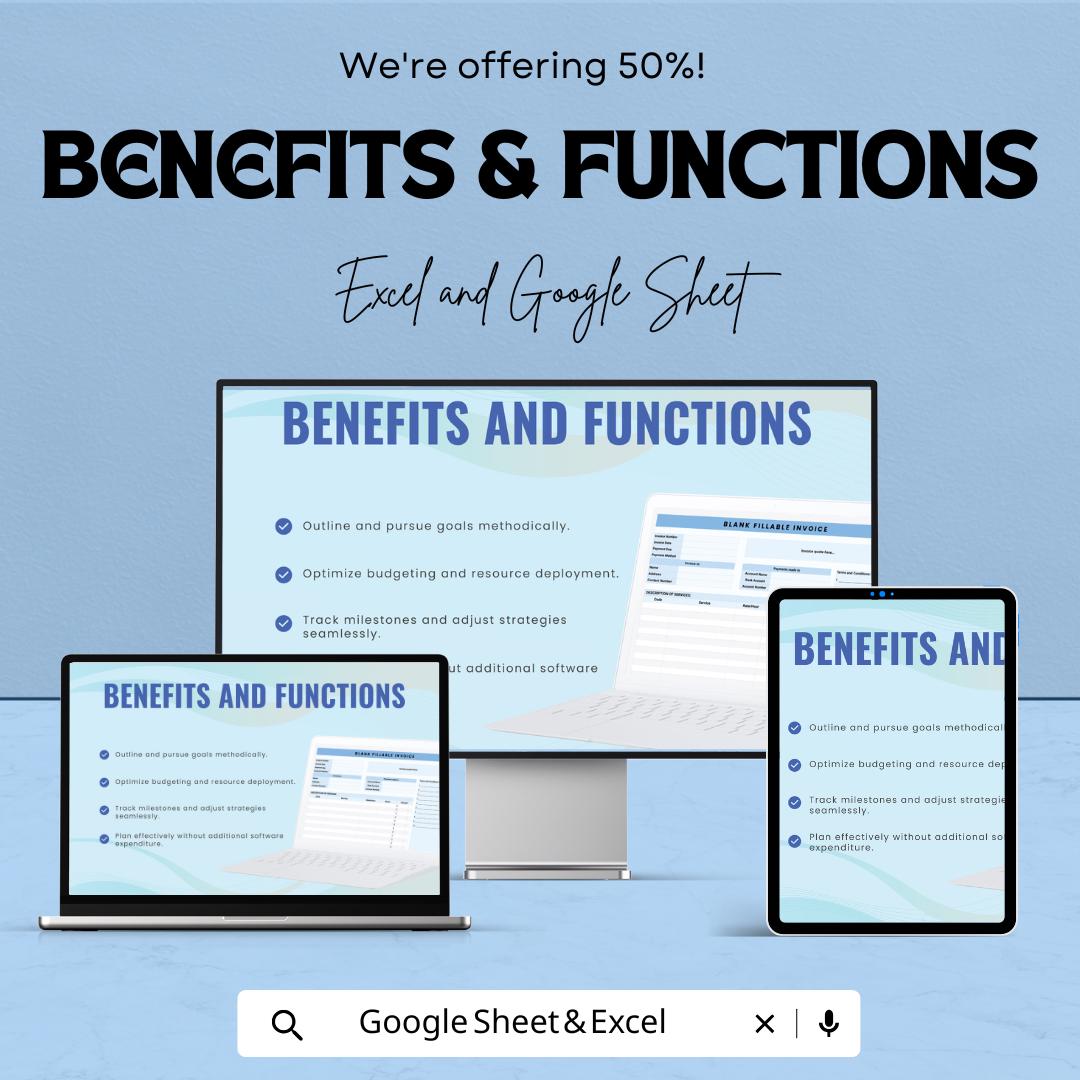 Blank Fillable Invoice Template - Customizable Excel & Google Sheets - Professional, Easy-to-Use