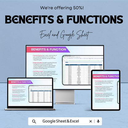 Yearly Budget Template | Excel & Google Sheets Annual Budget Planner | Personal Finance Tracker | Budget Spreadsheet