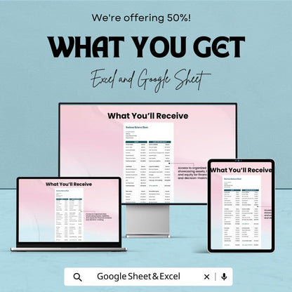 Small Business Balance Sheet - Excel & Google Sheet Template | Financial Tracking for Small Businesses | Easy-to-Use | 50% Off
