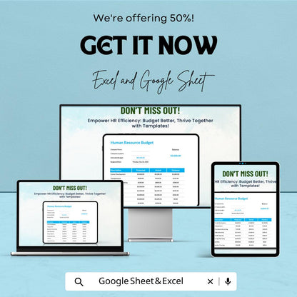 Human Resource Budget Template | HR Budget Planner Excel and Google Sheets | Employee Cost & Salary Tracker