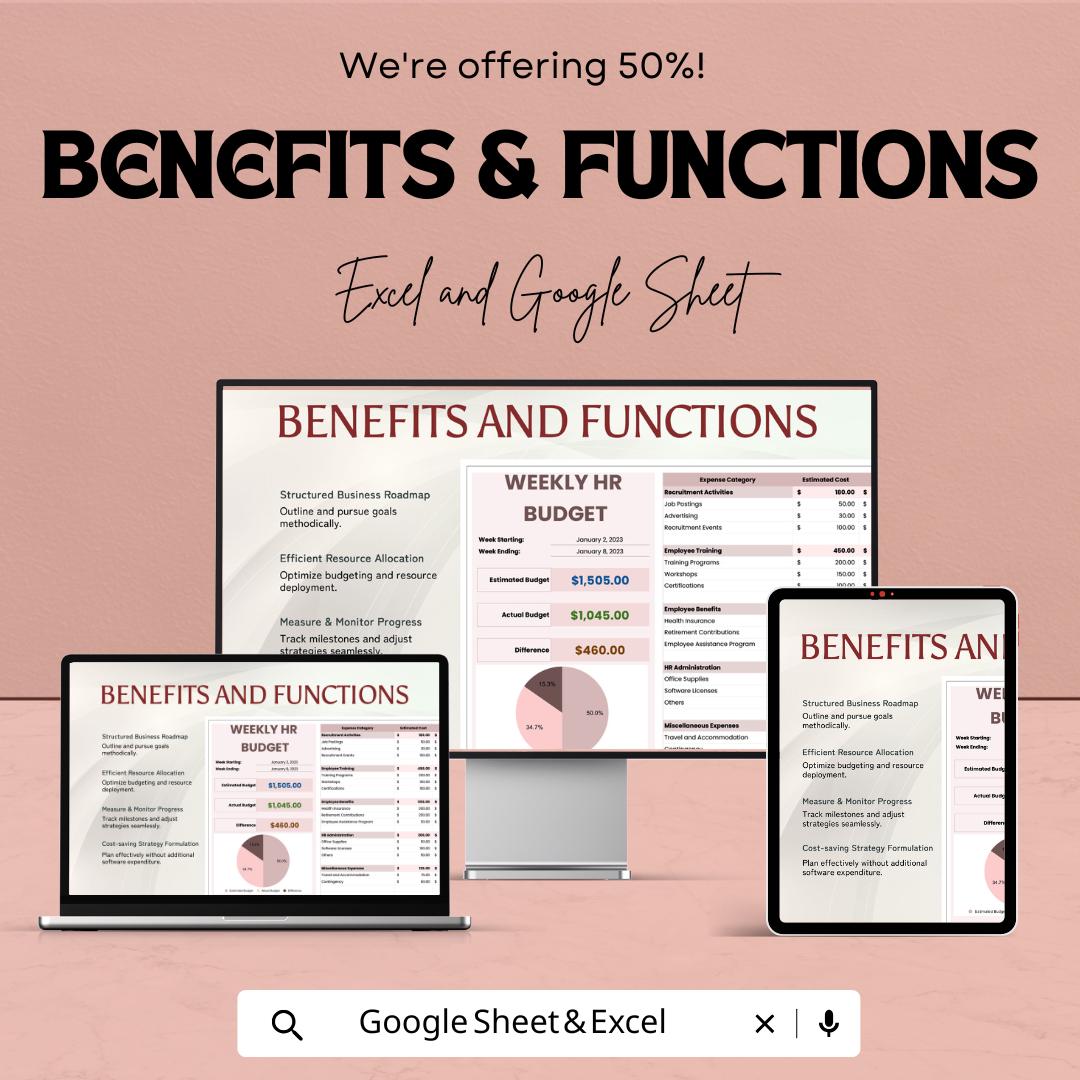 Weekly HR Budget Sheet for Workforce Management | Google Sheet | Track Expenses & Monitor Budget Allocations | Budgeting Tool for HR