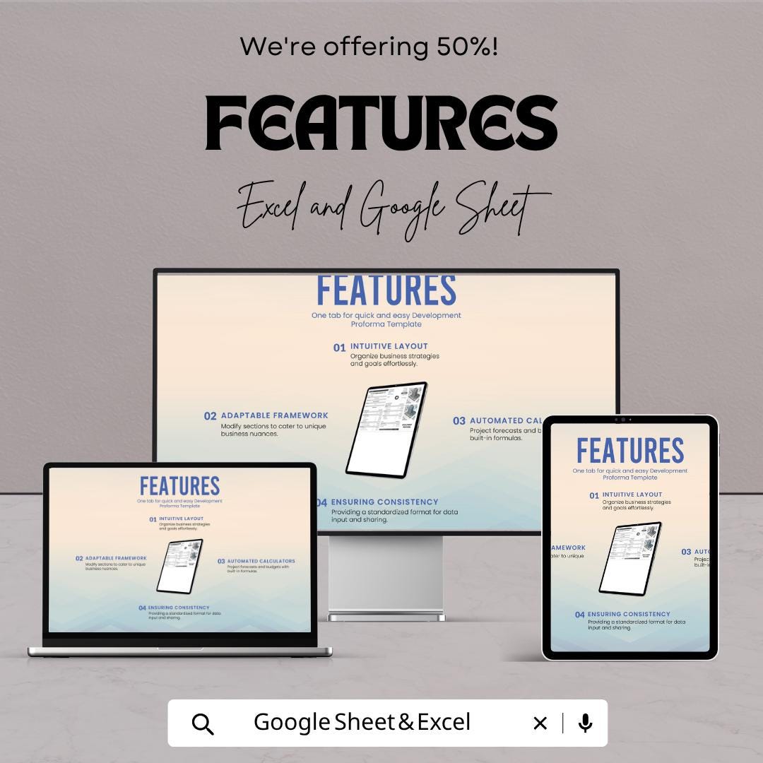 Development Proforma Template | Real Estate Financial Model | Property Development Analysis | ROI Calculator | Investment Proforma