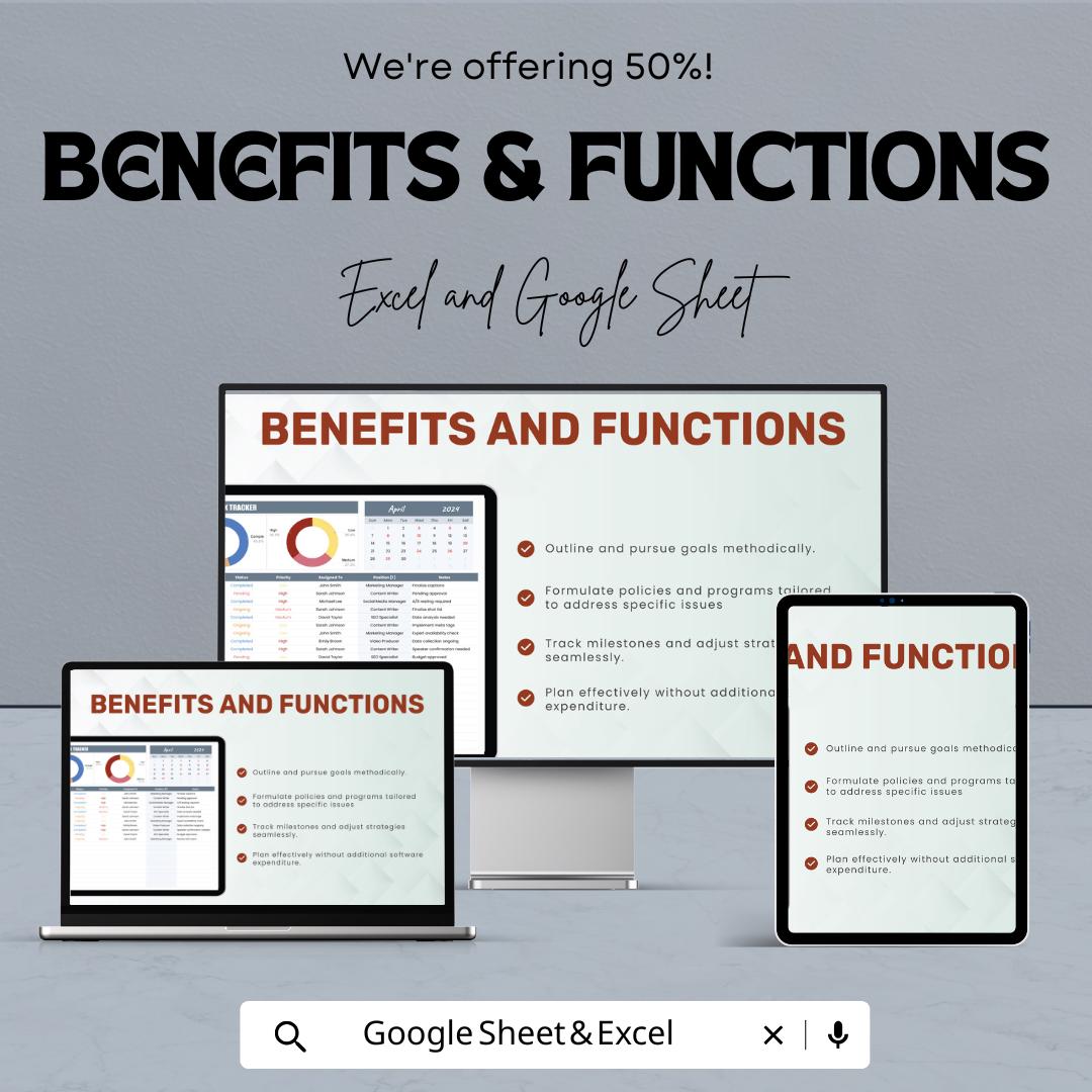 Business Task Tracker Sheet | Excel & Google Sheets Template | Task Management, Goal Setting, Employee Tracking | 50% Off