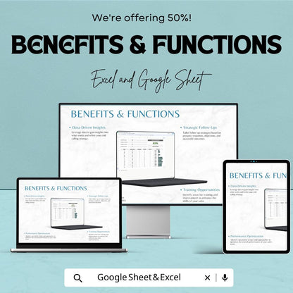 Sales Cold Call Success Rate Template | Excel & Google Sheets | Sales Call Tracker | Cold Calling Performance Analysis