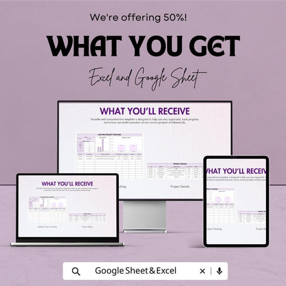 Multiple Project Tracking Template | Project Management Tracker | Task and Milestone Planner | Team Workflow Dashboard