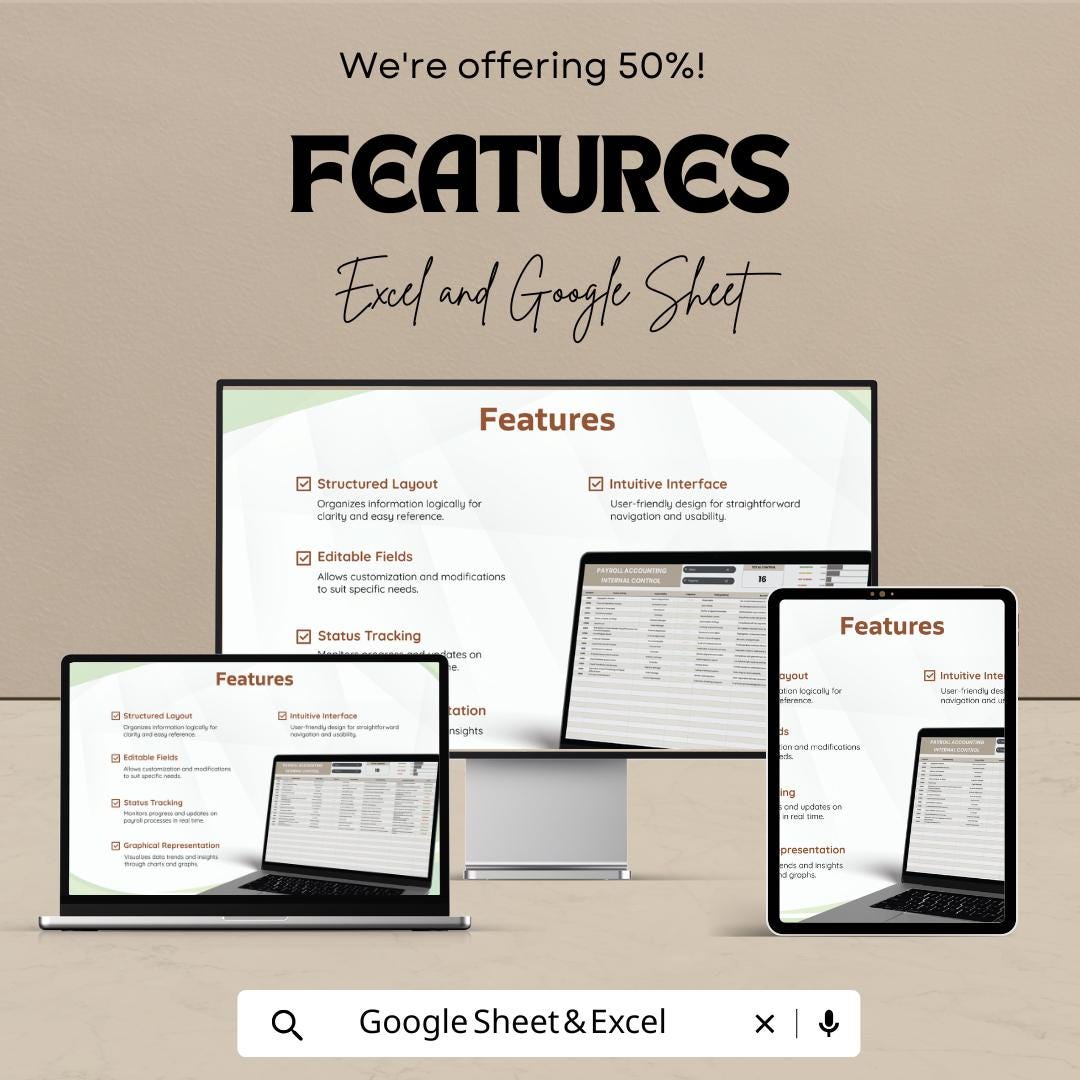 Payroll Accounting Internal Control Template | Payroll Control Sheet | Payroll Compliance Template | Internal Control Spreadsheet