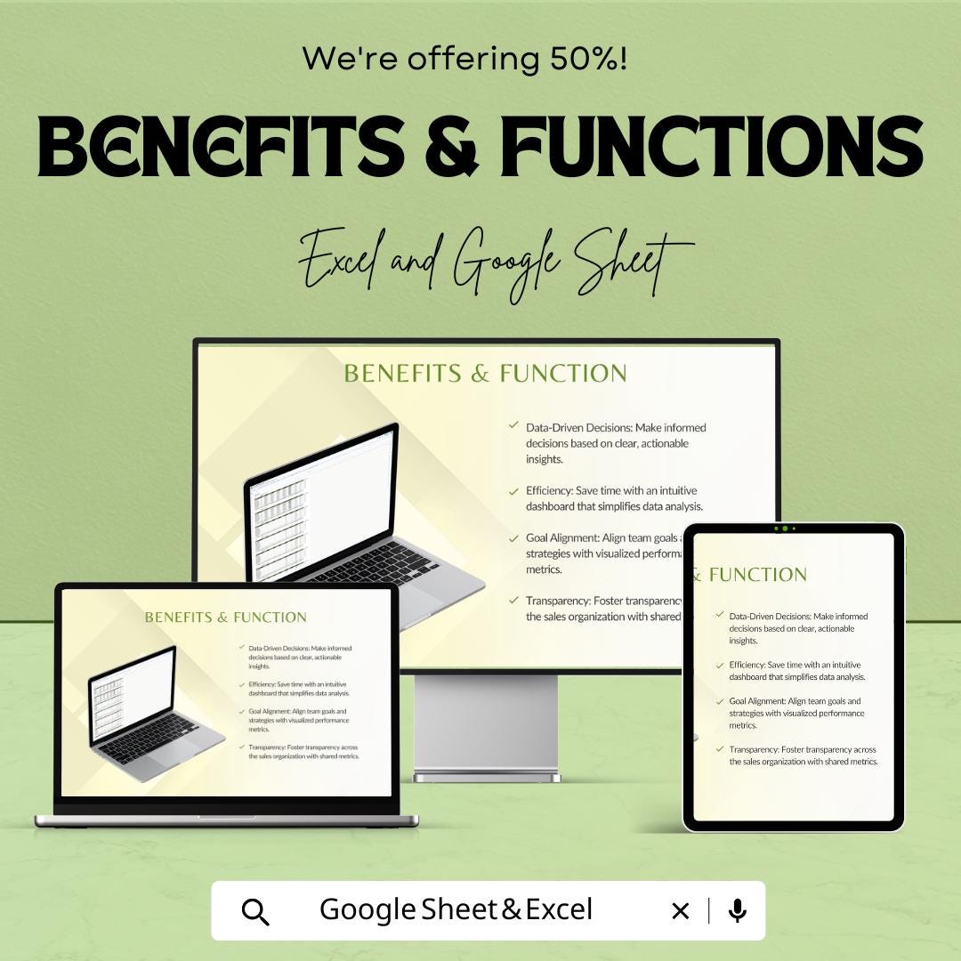 Sales Dashboard Template | KPI Dashboard | Monthly Sales Report Template | Sales Performance Metrics Spreadsheet