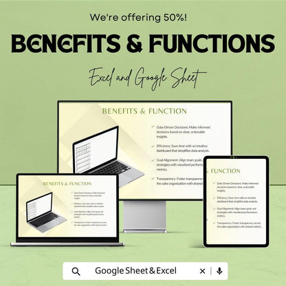Sales Dashboard Template | KPI Dashboard | Monthly Sales Report Template | Sales Performance Metrics Spreadsheet