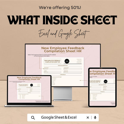 New Employee Feedback Compilation Sheet HR Template | Employee Evaluation Form | HR Performance Review | Excel & Google Sheets