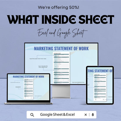 Marketing Statement of Work Template | Marketing SOW Template | Scope of Work Template | Project Planning Template